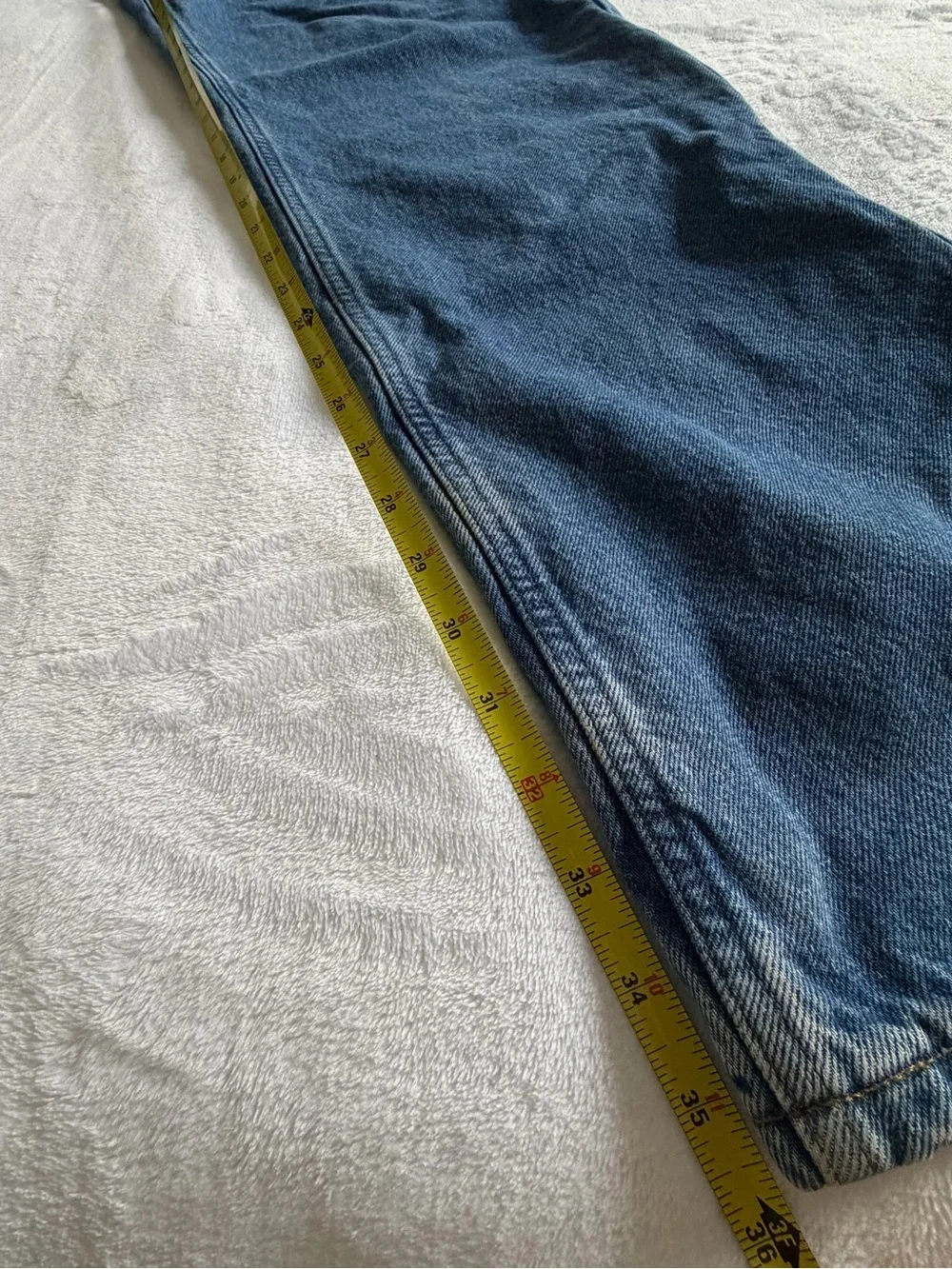 Carhartt Blue Flannel Lined Jeans Men's 36x36 High Rise Straight Workwear Warm